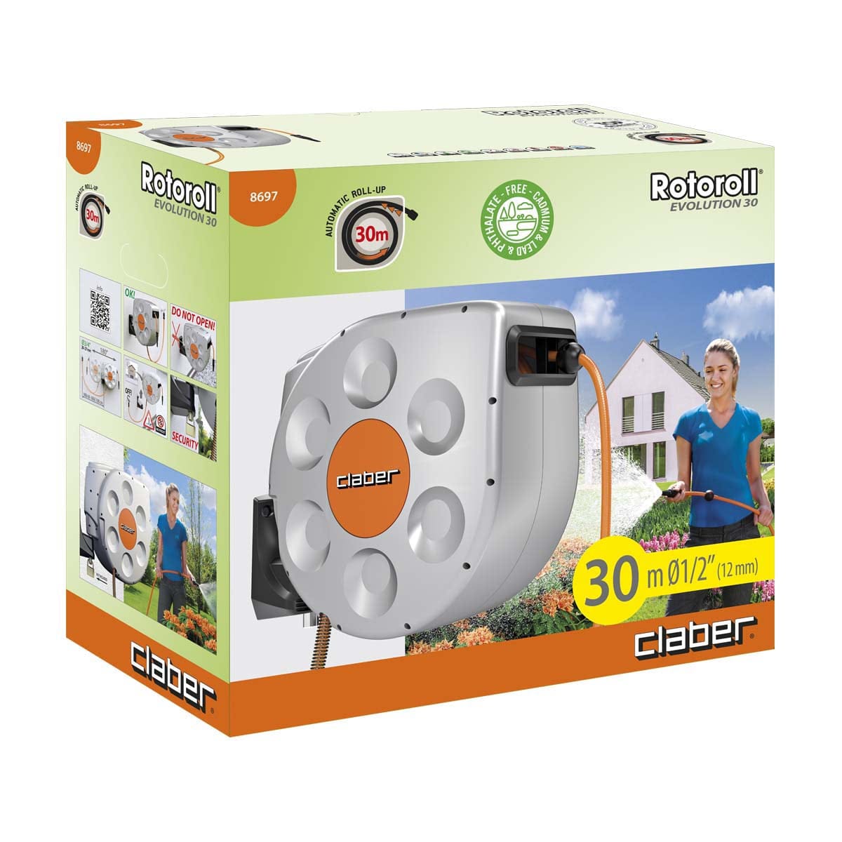 Claber Rotoroll Evolution 30M Automatic Hose Reel - 8697